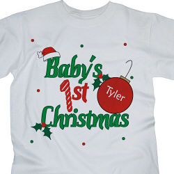 Baby's 1st Christmas Personalized Youth T-Shirt
